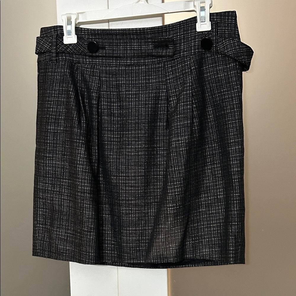 Ann Taylor Black and White Checkered Mini Skirt